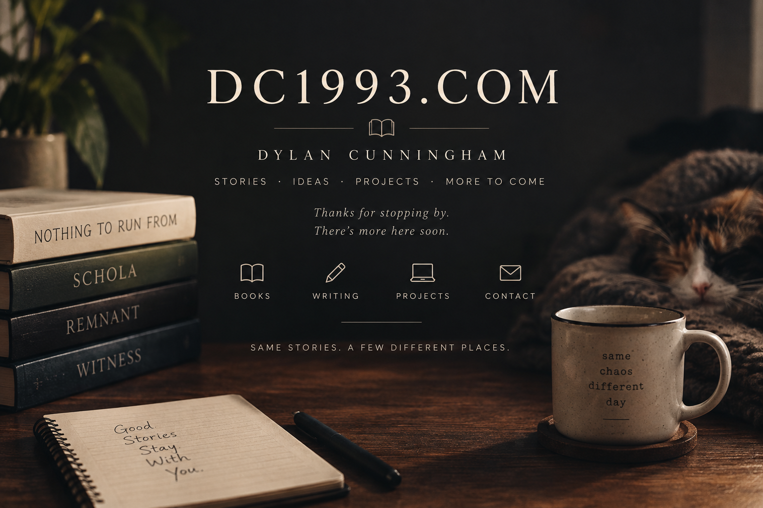 Dylan Cunningham, author and creator. Stories, ideas, projects, and more to come.